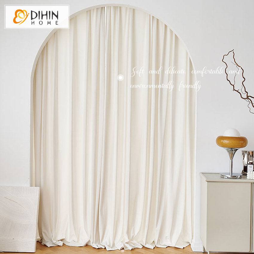 DIHIN HOME European Luxury Chiffon Milk White Color,Blackout Grommet Window Curtain for Living Room ,52x63-inch,1 Panel Roman Shades Curtains Window Blinds custom curtains blackout curtains curtains for living room sheer curtains curtain fabric linen curtains kitchen curtains velvet curtains pinch pleat curtains bay window curtains outdoor curtains pleated curtains floral curtains dining room curtains kitchen valances drapes for bedroom patio curtains nursery curtains grommet curtains