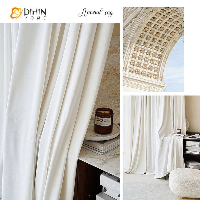 DIHIN HOME European Luxury Chiffon Milk White Color,Blackout Grommet Window Curtain for Living Room ,52x63-inch,1 Panel Roman Shades Curtains Window Blinds custom curtains blackout curtains curtains for living room sheer curtains curtain fabric linen curtains kitchen curtains velvet curtains pinch pleat curtains bay window curtains outdoor curtains pleated curtains floral curtains dining room curtains kitchen valances drapes for bedroom patio curtains nursery curtains grommet curtains