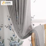 DIHIN HOME European Luxury Cotton Linen Blue Flower Embroidered,Blackout Grommet Window Curtain for Living Room ,52x63-inch,1 Panel Roman Shades Curtains Window Blinds custom curtains blackout curtains curtains for living room sheer curtains curtain fabric linen curtains kitchen curtains velvet curtains pinch pleat curtains bay window curtains outdoor curtains pleated curtains floral curtains dining room curtains kitchen valances drapes for bedroom patio curtains nursery curtains grommet curtains