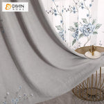 DIHIN HOME European Luxury Cotton Linen Blue Flower Embroidered,Blackout Grommet Window Curtain for Living Room ,52x63-inch,1 Panel Roman Shades Curtains Window Blinds custom curtains blackout curtains curtains for living room sheer curtains curtain fabric linen curtains kitchen curtains velvet curtains pinch pleat curtains bay window curtains outdoor curtains pleated curtains floral curtains dining room curtains kitchen valances drapes for bedroom patio curtains nursery curtains grommet curtains