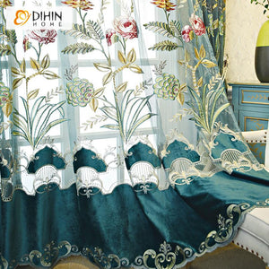 DIHIN HOME European Luxury Customized Embroidered Curtain,Blackout Curtains Grommet Window Curtain for Living Room ,52x84-inch,1 Panel Roman Shades Curtains Window Blinds custom curtains blackout curtains curtains for living room sheer curtains curtain fabric linen curtains kitchen curtains velvet curtains pinch pleat curtains bay window curtains outdoor curtains pleated curtains floral curtains dining room curtains kitchen valances drapes for bedroom patio curtains nursery curtains grommet curtains