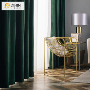 DIHIN HOME European Luxury Dark Green Color Velvet Cloth,Blackout Grommet Window Curtain for Living Room ,52x63-inch,1 Panel Roman Shades Curtains Window Blinds custom curtains blackout curtains curtains for living room sheer curtains curtain fabric linen curtains kitchen curtains velvet curtains pinch pleat curtains bay window curtains outdoor curtains pleated curtains floral curtains dining room curtains kitchen valances drapes for bedroom patio curtains nursery curtains grommet curtains