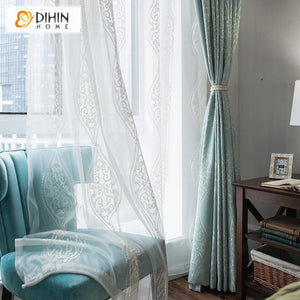 DIHIN HOME European Luxury Embroidered Curtains,Blackout Grommet Window Curtain for Living Room ,52x63-inch,1 Panel Roman Shades Curtains Window Blinds custom curtains blackout curtains curtains for living room sheer curtains curtain fabric linen curtains kitchen curtains velvet curtains pinch pleat curtains bay window curtains outdoor curtains pleated curtains floral curtains dining room curtains kitchen valances drapes for bedroom patio curtains nursery curtains grommet curtains