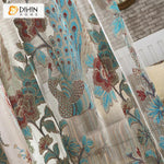 DIHIN HOME European Luxury Embroidered Peacocks,Blackout Grommet Window Curtain for Living Room ,52x63-inch,1 Panel Roman Shades Curtains Window Blinds custom curtains blackout curtains curtains for living room sheer curtains curtain fabric linen curtains kitchen curtains velvet curtains pinch pleat curtains bay window curtains outdoor curtains pleated curtains floral curtains dining room curtains kitchen valances drapes for bedroom patio curtains nursery curtains grommet curtains