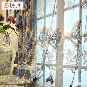 DIHIN HOME European Luxury Embroidered Valance,Blackout Curtains Grommet Window Curtain for Living Room ,52x84-inch,1 Panel Roman Shades Curtains Window Blinds custom curtains blackout curtains curtains for living room sheer curtains curtain fabric linen curtains kitchen curtains velvet curtains pinch pleat curtains bay window curtains outdoor curtains pleated curtains floral curtains dining room curtains kitchen valances drapes for bedroom patio curtains nursery curtains grommet curtains
