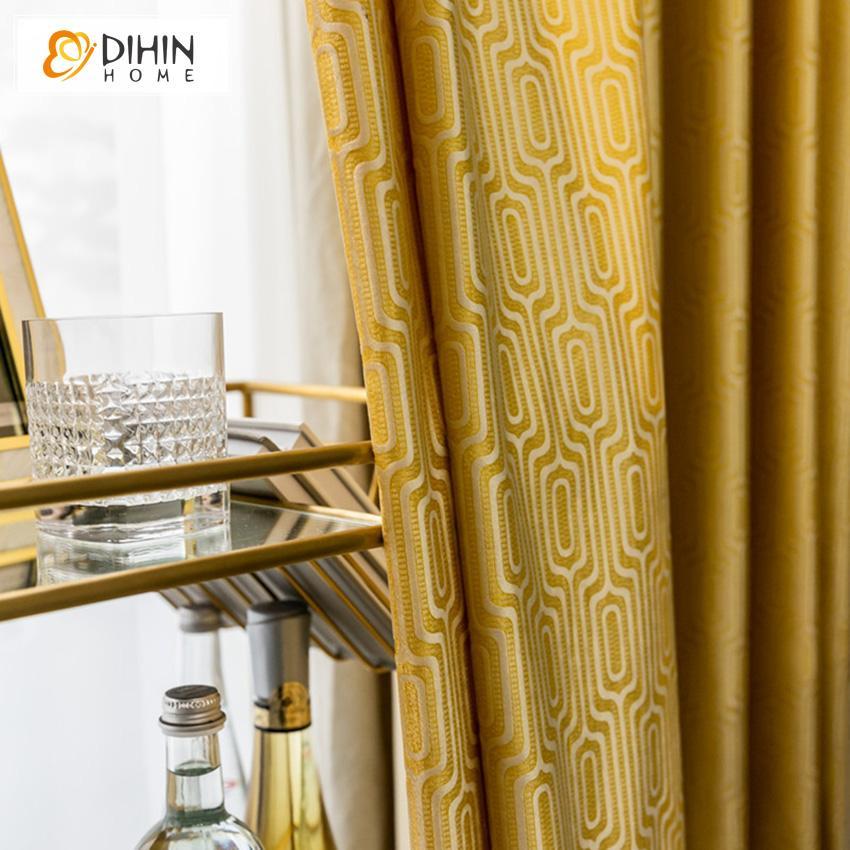 DIHIN HOME European Luxury Geometric Printed,Blackout Grommet Window Curtain for Living Room ,52x63-inch,1 Panel Roman Shades Curtains Window Blinds custom curtains blackout curtains curtains for living room sheer curtains curtain fabric linen curtains kitchen curtains velvet curtains pinch pleat curtains bay window curtains outdoor curtains pleated curtains floral curtains dining room curtains kitchen valances drapes for bedroom patio curtains nursery curtains grommet curtains