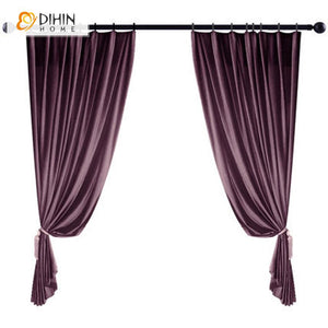 DIHIN HOME European Luxury High Quality Purple Color Curtains ,Blackout Grommet Window Curtain for Living Room ,52x63-inch,1 Panel Roman Shades Curtains Window Blinds custom curtains blackout curtains curtains for living room sheer curtains curtain fabric linen curtains kitchen curtains velvet curtains pinch pleat curtains bay window curtains outdoor curtains pleated curtains floral curtains dining room curtains kitchen valances drapes for bedroom patio curtains nursery curtains grommet curtains