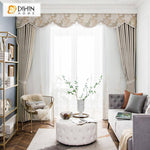 DIHIN HOME European Luxury Imitation Silk Pearl Shell Color Farbic Embroidered Valance,Blackout Curtains Grommet Window Curtain for Living Room ,52x84-inch,1 Panel Roman Shades Window Curtains Curtains Window Blinds Curtains Drapes linen drapery curtains and drapes windows drapes custom curtains blackout curtains curtains for living room window shades sheer curtains curtain fabric window treatments custom drapery