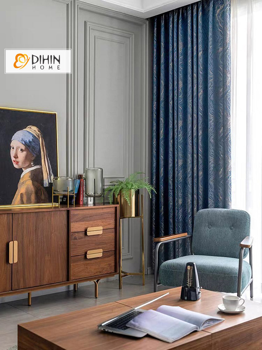 DIHIN HOME European Luxury Jacquard,Blackout Grommet Window Curtain for Living Room,52x63-inch,1 Panel Roman Shades Curtains Window Blinds custom curtains blackout curtains curtains for living room sheer curtains curtain fabric linen curtains kitchen curtains velvet curtains pinch pleat curtains bay window curtains outdoor curtains pleated curtains floral curtains dining room curtains kitchen valances drapes for bedroom patio curtains nursery curtains grommet curtains