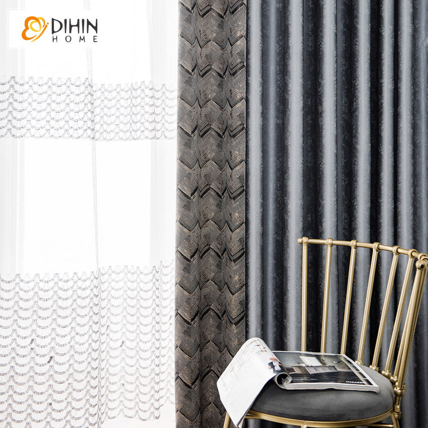 DIHIN HOME European Luxury Jacquard Curtains,Grommet Window Curtain for Living Room,52x63-inch,1 Panel Roman Shades Curtains Window Blinds custom curtains blackout curtains curtains for living room sheer curtains curtain fabric linen curtains kitchen curtains velvet curtains pinch pleat curtains bay window curtains outdoor curtains pleated curtains floral curtains dining room curtains kitchen valances drapes for bedroom patio curtains nursery curtains grommet curtains