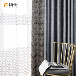 DIHIN HOME European Luxury Jacquard Curtains,Grommet Window Curtain for Living Room,52x63-inch,1 Panel Roman Shades Curtains Window Blinds custom curtains blackout curtains curtains for living room sheer curtains curtain fabric linen curtains kitchen curtains velvet curtains pinch pleat curtains bay window curtains outdoor curtains pleated curtains floral curtains dining room curtains kitchen valances drapes for bedroom patio curtains nursery curtains grommet curtains