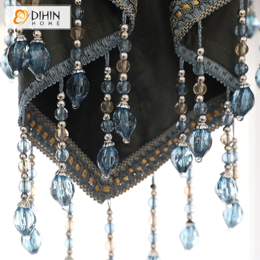 DIHIN HOME European Luxury Solid Black Decoration Embroidered Valance ,Blackout Curtains Grommet Window Curtain for Living Room ,52x84-inch,1 Panel Roman Shades Window Curtains Curtains Window Blinds Curtains Drapes linen drapery curtains and drapes windows drapes custom curtains blackout curtains curtains for living room window shades sheer curtains curtain fabric window treatments custom drapery