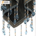 DIHIN HOME European Luxury Solid Black Decoration Embroidered Valance ,Blackout Curtains Grommet Window Curtain for Living Room ,52x84-inch,1 Panel Roman Shades Window Curtains Curtains Window Blinds Curtains Drapes linen drapery curtains and drapes windows drapes custom curtains blackout curtains curtains for living room window shades sheer curtains curtain fabric window treatments custom drapery