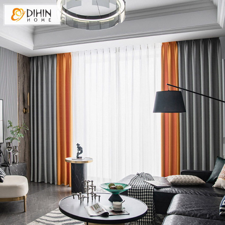 DIHIN HOME European Luxury Stitching Blackout Curtains,Grommet Window Curtain for Living Room ,52x63-inch,1 Panel Roman Shades Curtains Window Blinds custom curtains blackout curtains curtains for living room sheer curtains curtain fabric linen curtains kitchen curtains velvet curtains pinch pleat curtains bay window curtains outdoor curtains pleated curtains floral curtains dining room curtains kitchen valances drapes for bedroom patio curtains nursery curtains grommet curtains