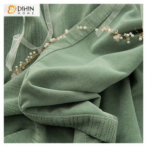 DIHIN HOME European Luxury Thickened Green Embossing,Blackout Grommet Window Curtain for Living Room ,52x63-inch,1 Panel Roman Shades Curtains Window Blinds custom curtains blackout curtains curtains for living room sheer curtains curtain fabric linen curtains kitchen curtains velvet curtains pinch pleat curtains bay window curtains outdoor curtains pleated curtains floral curtains dining room curtains kitchen valances drapes for bedroom patio curtains nursery curtains grommet curtains