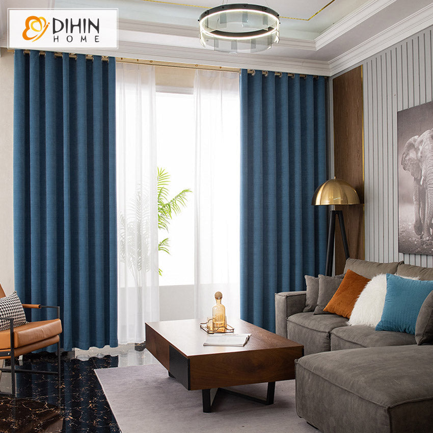 DIHIN HOME European Luxury Thickened Navy Blue Embossing,Blackout Grommet Window Curtain for Living Room ,52x63-inch,1 Panel Roman Shades Curtains Window Blinds custom curtains blackout curtains curtains for living room sheer curtains curtain fabric linen curtains kitchen curtains velvet curtains pinch pleat curtains bay window curtains outdoor curtains pleated curtains floral curtains dining room curtains kitchen valances drapes for bedroom patio curtains nursery curtains grommet curtains