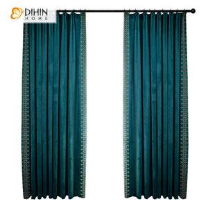 DIHIN HOME European Luxury Velvet Fabric High Quality Curtain ,Blackout Grommet Window Curtain for Living Room ,52x63-inch,1 Panel Roman Shades Curtains Window Blinds custom curtains blackout curtains curtains for living room sheer curtains curtain fabric linen curtains kitchen curtains velvet curtains pinch pleat curtains bay window curtains outdoor curtains pleated curtains floral curtains dining room curtains kitchen valances drapes for bedroom patio curtains nursery curtains grommet curtains