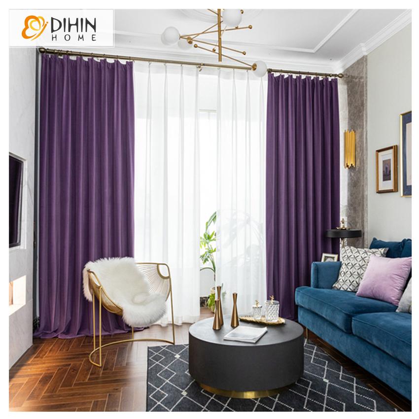 DIHIN HOME European Luxury Velvet Purple Curtains,Blackout Grommet Window Curtain for Living Room ,52x63-inch,1 Panel Roman Shades Curtains Window Blinds custom curtains blackout curtains curtains for living room sheer curtains curtain fabric linen curtains kitchen curtains velvet curtains pinch pleat curtains bay window curtains outdoor curtains pleated curtains floral curtains dining room curtains kitchen valances drapes for bedroom patio curtains nursery curtains grommet curtains