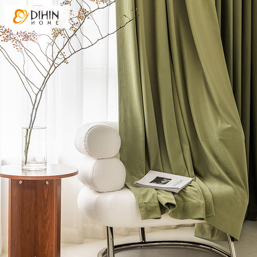 DIHIN HOME European Luxury Waves Pattern Green Embossing,Blackout Grommet Window Curtain for Living Room ,52x63-inch,1 Panel Roman Shades Curtains Window Blinds custom curtains blackout curtains curtains for living room sheer curtains curtain fabric linen curtains kitchen curtains velvet curtains pinch pleat curtains bay window curtains outdoor curtains pleated curtains floral curtains dining room curtains kitchen valances drapes for bedroom patio curtains nursery curtains grommet curtains