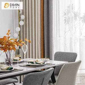 DIHIN HOME European Nordic Houndstooth Stitching Curtains,Grommet Window Curtain for Living Room ,52x63-inch,1 Panel Roman Shades Curtains Window Blinds custom curtains blackout curtains curtains for living room sheer curtains curtain fabric linen curtains kitchen curtains velvet curtains pinch pleat curtains bay window curtains outdoor curtains pleated curtains floral curtains dining room curtains kitchen valances drapes for bedroom patio curtains nursery curtains grommet curtains