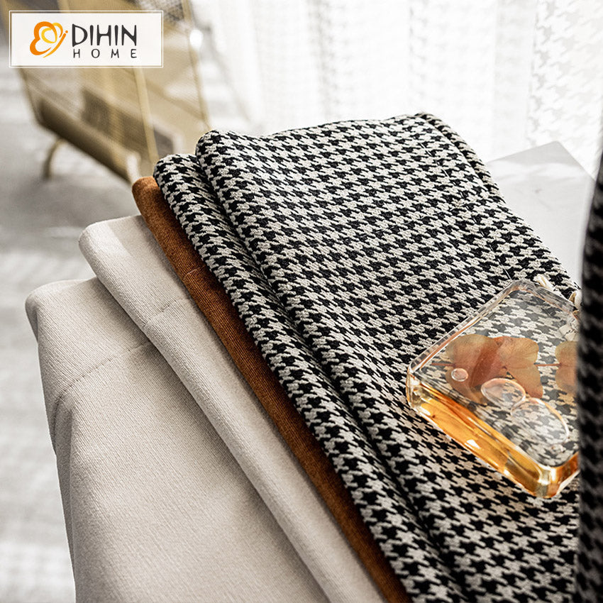 DIHIN HOME European Nordic Houndstooth Stitching Curtains,Grommet Window Curtain for Living Room ,52x63-inch,1 Panel Roman Shades Curtains Window Blinds custom curtains blackout curtains curtains for living room sheer curtains curtain fabric linen curtains kitchen curtains velvet curtains pinch pleat curtains bay window curtains outdoor curtains pleated curtains floral curtains dining room curtains kitchen valances drapes for bedroom patio curtains nursery curtains grommet curtains