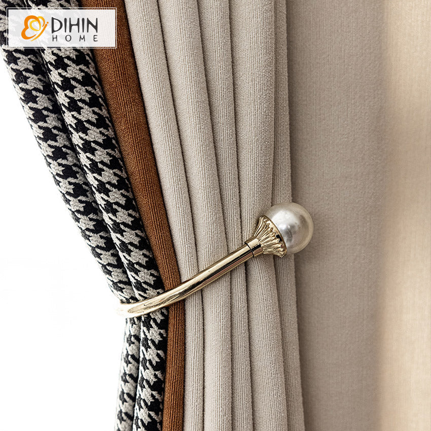 DIHIN HOME European Nordic Houndstooth Stitching Curtains,Grommet Window Curtain for Living Room ,52x63-inch,1 Panel Roman Shades Curtains Window Blinds custom curtains blackout curtains curtains for living room sheer curtains curtain fabric linen curtains kitchen curtains velvet curtains pinch pleat curtains bay window curtains outdoor curtains pleated curtains floral curtains dining room curtains kitchen valances drapes for bedroom patio curtains nursery curtains grommet curtains