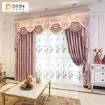DIHIN HOME European Pink Color Thick Fabic Embroidered Valance ,Blackout Curtains Grommet Window Curtain for Living Room ,52x84-inch,1 Panel Roman Shades Curtains Window Blinds custom curtains blackout curtains curtains for living room sheer curtains curtain fabric linen curtains kitchen curtains velvet curtains pinch pleat curtains bay window curtains outdoor curtains pleated curtains floral curtains dining room curtains kitchen valances drapes for bedroom patio curtains nursery curtains grommet curtains