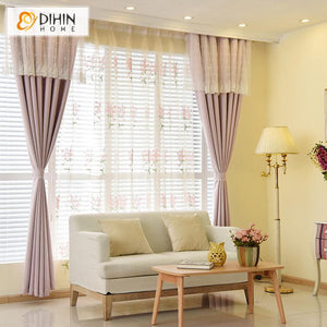 DIHIN HOME European Pink Color With White Lace Top Customized Curtains,Blackout Grommet Window Curtain for Living Room ,52x63-inch,1 Panel Roman Shades Curtains Window Blinds custom curtains blackout curtains curtains for living room sheer curtains curtain fabric linen curtains kitchen curtains velvet curtains pinch pleat curtains bay window curtains outdoor curtains pleated curtains floral curtains dining room curtains kitchen valances drapes for bedroom patio curtains nursery curtains grommet curtains
