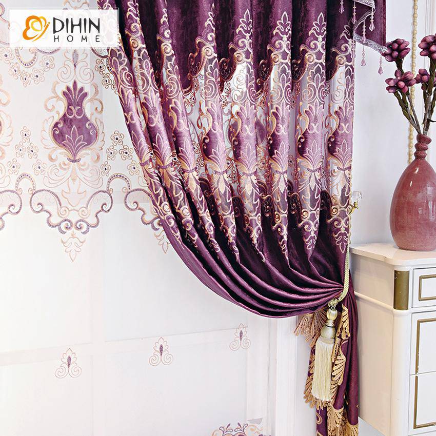 DIHIN HOME European Purple Color Customized Valance ,Blackout Curtains Grommet Window Curtain for Living Room ,52x84-inch,1 Panel Roman Shades Curtains Window Blinds custom curtains blackout curtains curtains for living room sheer curtains curtain fabric linen curtains kitchen curtains velvet curtains pinch pleat curtains bay window curtains outdoor curtains pleated curtains floral curtains dining room curtains kitchen valances drapes for bedroom patio curtains nursery curtains grommet curtains