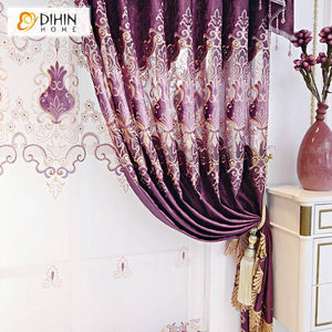 DIHIN HOME European Purple Color Customized Valance ,Blackout Curtains Grommet Window Curtain for Living Room ,52x84-inch,1 Panel Roman Shades Curtains Window Blinds custom curtains blackout curtains curtains for living room sheer curtains curtain fabric linen curtains kitchen curtains velvet curtains pinch pleat curtains bay window curtains outdoor curtains pleated curtains floral curtains dining room curtains kitchen valances drapes for bedroom patio curtains nursery curtains grommet curtains