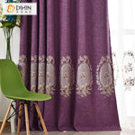 DIHIN HOME European Purple Color Embroidered Curtain,Blackout Curtains Grommet Window Curtain for Living Room ,52x84-inch,1 Panel Curtains custom curtains blackout curtains curtains for living room curtain fabric linen curtains