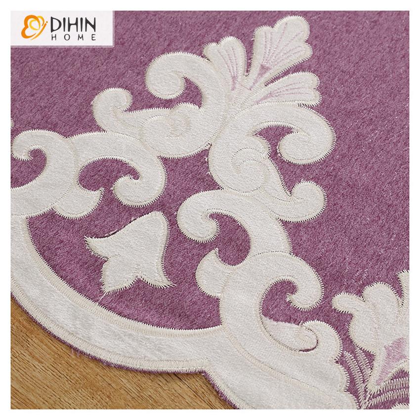 DIHIN HOME European Purple Embroidered Curtains,Blackout Curtains Grommet Window Curtain for Living Room ,52x84-inch,1 Panel Curtains custom curtains blackout curtains curtains for living room curtain fabric linen curtains