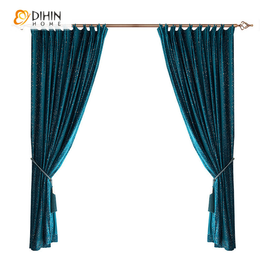 DIHIN HOME European Retro Blue Jacquard Curtains,Blackout Grommet Window Curtain for Living Room ,52x63-inch,1 Panel Roman Shades Curtains Window Blinds custom curtains blackout curtains curtains for living room sheer curtains curtain fabric linen curtains kitchen curtains velvet curtains pinch pleat curtains bay window curtains outdoor curtains pleated curtains floral curtains dining room curtains kitchen valances drapes for bedroom patio curtains nursery curtains grommet curtains