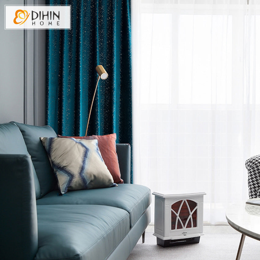 DIHIN HOME European Retro Blue Jacquard Curtains,Blackout Grommet Window Curtain for Living Room ,52x63-inch,1 Panel Roman Shades Curtains Window Blinds custom curtains blackout curtains curtains for living room sheer curtains curtain fabric linen curtains kitchen curtains velvet curtains pinch pleat curtains bay window curtains outdoor curtains pleated curtains floral curtains dining room curtains kitchen valances drapes for bedroom patio curtains nursery curtains grommet curtains