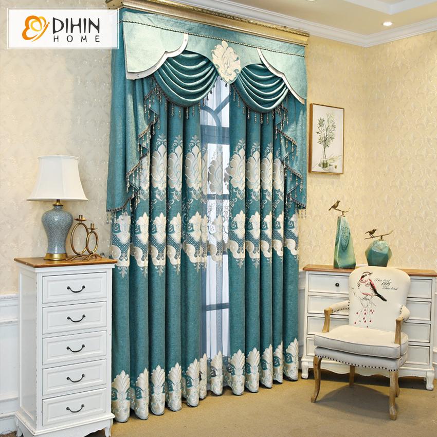 DIHIN HOME European Royal Luxury Style Valance Embroidered Curtain ,Blackout Curtains Grommet Window Curtain for Living Room ,52x84-inch,1 Panel Roman Shades Curtains Window Blinds custom curtains blackout curtains curtains for living room sheer curtains curtain fabric linen curtains kitchen curtains velvet curtains pinch pleat curtains bay window curtains outdoor curtains pleated curtains floral curtains dining room curtains kitchen valances drapes for bedroom patio curtains nursery curtains grommet curtai