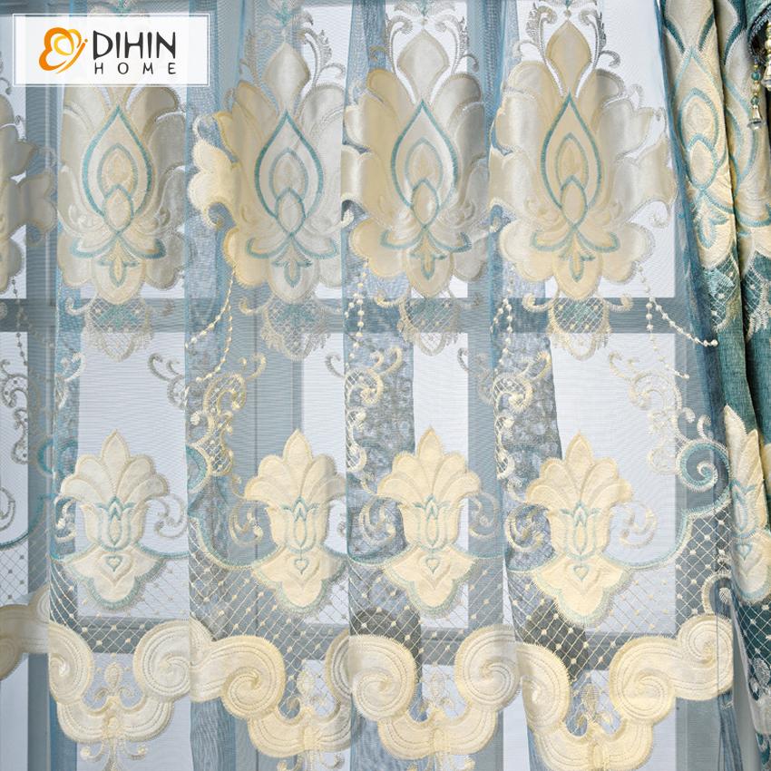 DIHIN HOME European Royal Luxury Style Valance Embroidered Curtain ,Blackout Curtains Grommet Window Curtain for Living Room ,52x84-inch,1 Panel Roman Shades Curtains Window Blinds custom curtains blackout curtains curtains for living room sheer curtains curtain fabric linen curtains kitchen curtains velvet curtains pinch pleat curtains bay window curtains outdoor curtains pleated curtains floral curtains dining room curtains kitchen valances drapes for bedroom patio curtains nursery curtains grommet curtai