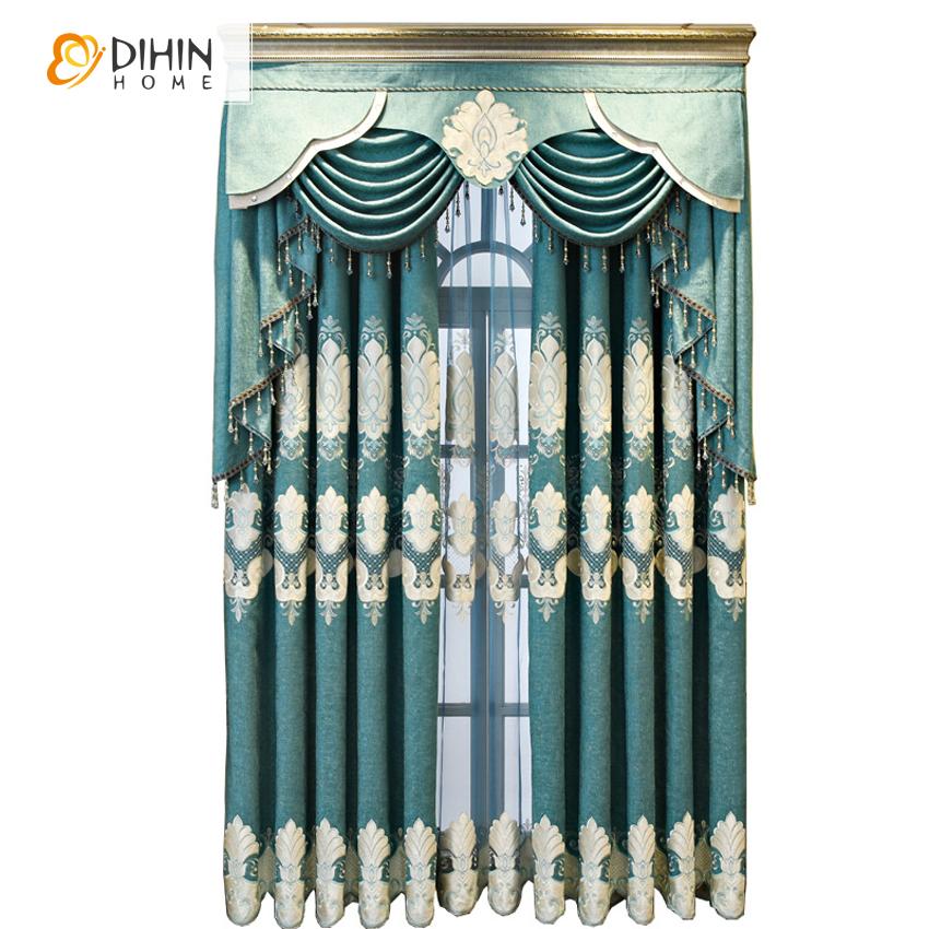 DIHIN HOME European Royal Luxury Style Valance Embroidered Curtain ,Blackout Curtains Grommet Window Curtain for Living Room ,52x84-inch,1 Panel Roman Shades Curtains Window Blinds custom curtains blackout curtains curtains for living room sheer curtains curtain fabric linen curtains kitchen curtains velvet curtains pinch pleat curtains bay window curtains outdoor curtains pleated curtains floral curtains dining room curtains kitchen valances drapes for bedroom patio curtains nursery curtains grommet curtai