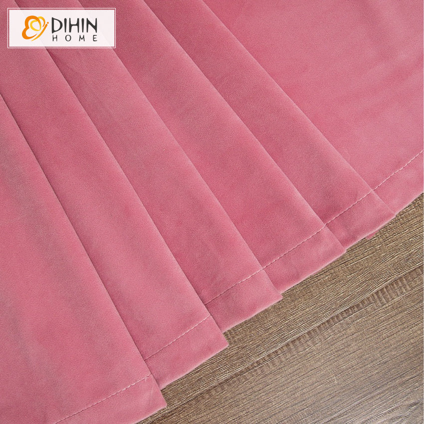 DIHIN HOME European Soft Pink Velvet Fabric,Blackout Grommet Window Curtain for Living Room ,52x63-inch,1 Panel Roman Shades Curtains Window Blinds custom curtains blackout curtains curtains for living room sheer curtains curtain fabric linen curtains kitchen curtains velvet curtains pinch pleat curtains bay window curtains outdoor curtains pleated curtains floral curtains dining room curtains kitchen valances drapes for bedroom patio curtains nursery curtains grommet curtains