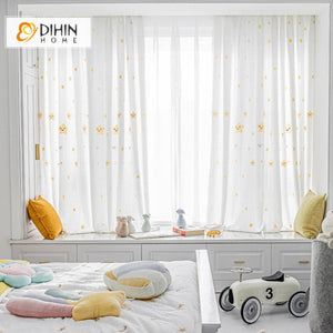 DIHIN HOME European Stars Embroidered,Grommet Window Sheer Curtain for Living Room ,52x63-inch,1 Panel Roman Shades Curtains Window Blinds custom curtains blackout curtains curtains for living room sheer curtains curtain fabric linen curtains kitchen curtains velvet curtains pinch pleat curtains bay window curtains outdoor curtains pleated curtains floral curtains dining room curtains kitchen valances drapes for bedroom patio curtains nursery curtains grommet curtains
