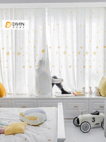 DIHIN HOME European Stars Embroidered,Grommet Window Sheer Curtain for Living Room ,52x63-inch,1 Panel Roman Shades Curtains Window Blinds custom curtains blackout curtains curtains for living room sheer curtains curtain fabric linen curtains kitchen curtains velvet curtains pinch pleat curtains bay window curtains outdoor curtains pleated curtains floral curtains dining room curtains kitchen valances drapes for bedroom patio curtains nursery curtains grommet curtains