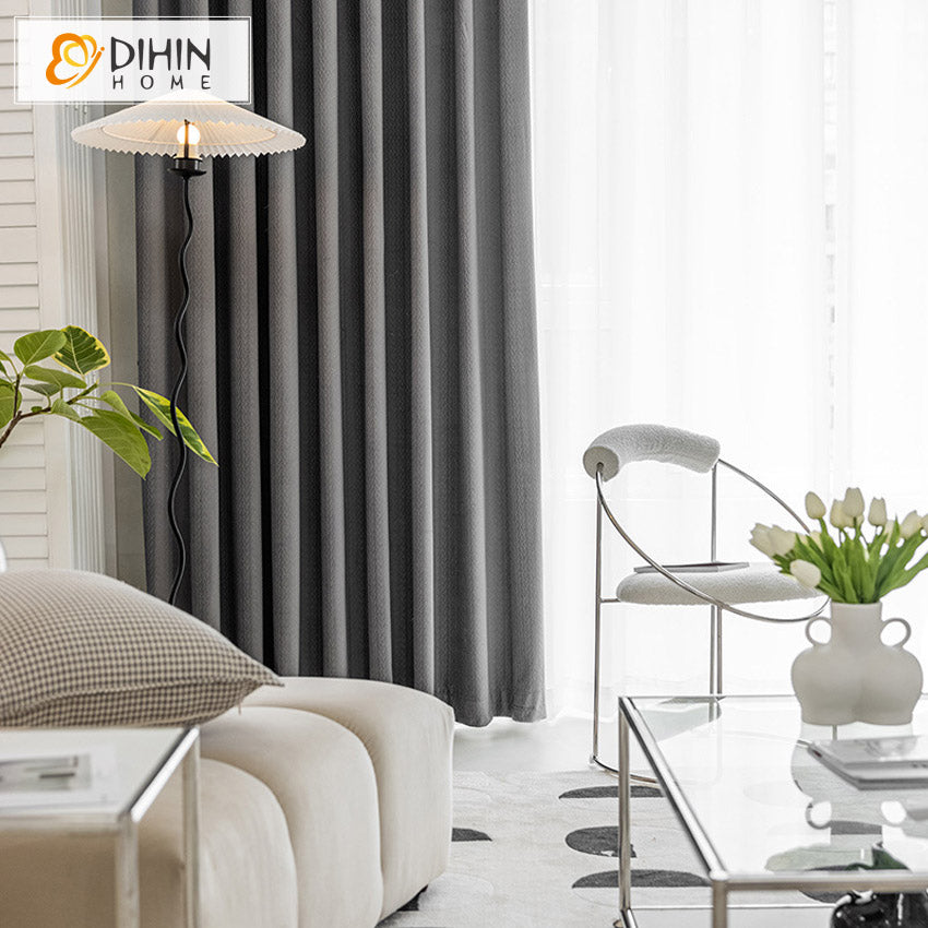 DIHIN HOME European Style Gray Plaid Jacquard Curtains,Grommet Window Curtain for Living Room ,52x63-inch,1 Panel Roman Shades Curtains Window Blinds custom curtains blackout curtains curtains for living room sheer curtains curtain fabric linen curtains kitchen curtains velvet curtains pinch pleat curtains bay window curtains outdoor curtains pleated curtains floral curtains dining room curtains kitchen valances drapes for bedroom patio curtains nursery curtains grommet curtains