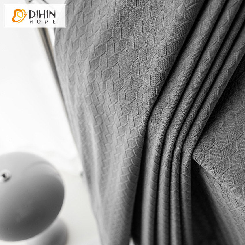 DIHIN HOME European Style Gray Plaid Jacquard Curtains,Grommet Window Curtain for Living Room ,52x63-inch,1 Panel Roman Shades Curtains Window Blinds custom curtains blackout curtains curtains for living room sheer curtains curtain fabric linen curtains kitchen curtains velvet curtains pinch pleat curtains bay window curtains outdoor curtains pleated curtains floral curtains dining room curtains kitchen valances drapes for bedroom patio curtains nursery curtains grommet curtains