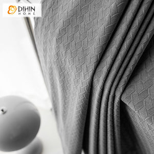 DIHIN HOME European Style Gray Plaid Jacquard Curtains,Grommet Window Curtain for Living Room ,52x63-inch,1 Panel Roman Shades Curtains Window Blinds custom curtains blackout curtains curtains for living room sheer curtains curtain fabric linen curtains kitchen curtains velvet curtains pinch pleat curtains bay window curtains outdoor curtains pleated curtains floral curtains dining room curtains kitchen valances drapes for bedroom patio curtains nursery curtains grommet curtains
