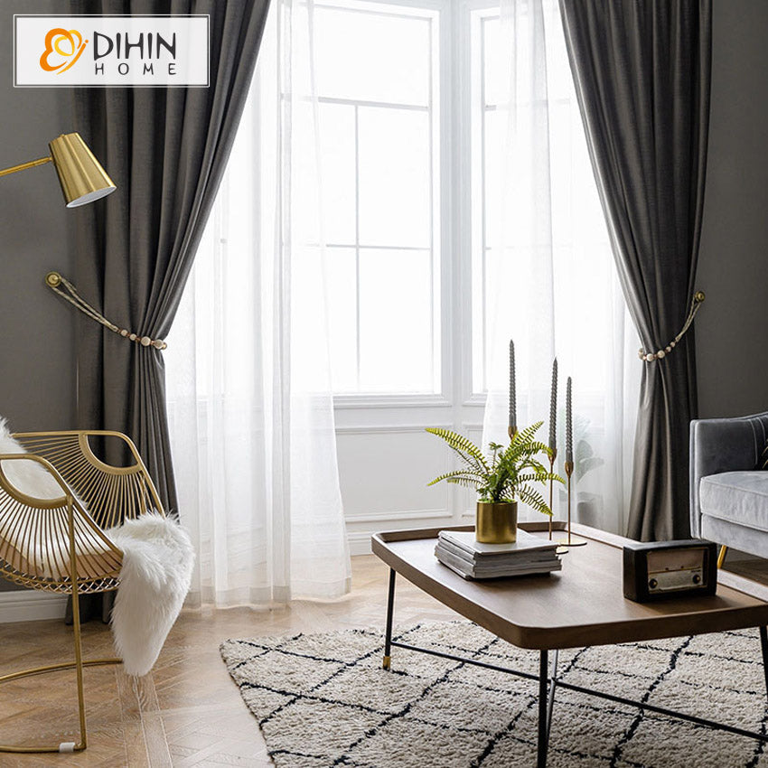 DIHIN HOME European Style Grey Chenille Embossing,Blackout Grommet Window Curtain for Living Room ,52x63-inch,1 Panel Roman Shades Curtains Window Blinds custom curtains blackout curtains curtains for living room sheer curtains curtain fabric linen curtains kitchen curtains velvet curtains pinch pleat curtains bay window curtains outdoor curtains pleated curtains floral curtains dining room curtains kitchen valances drapes for bedroom patio curtains nursery curtains grommet curtains