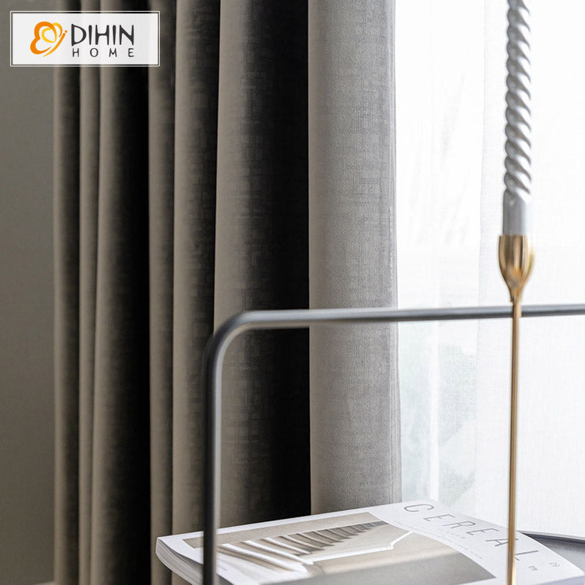 DIHIN HOME European Style Grey Chenille Embossing,Blackout Grommet Window Curtain for Living Room ,52x63-inch,1 Panel Roman Shades Curtains Window Blinds custom curtains blackout curtains curtains for living room sheer curtains curtain fabric linen curtains kitchen curtains velvet curtains pinch pleat curtains bay window curtains outdoor curtains pleated curtains floral curtains dining room curtains kitchen valances drapes for bedroom patio curtains nursery curtains grommet curtains