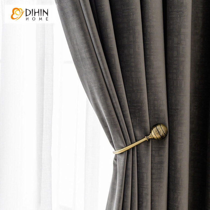 DIHIN HOME European Style Grey Chenille Embossing,Blackout Grommet Window Curtain for Living Room ,52x63-inch,1 Panel Roman Shades Curtains Window Blinds custom curtains blackout curtains curtains for living room sheer curtains curtain fabric linen curtains kitchen curtains velvet curtains pinch pleat curtains bay window curtains outdoor curtains pleated curtains floral curtains dining room curtains kitchen valances drapes for bedroom patio curtains nursery curtains grommet curtains