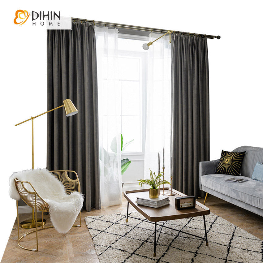 DIHIN HOME European Style Grey Chenille Embossing,Blackout Grommet Window Curtain for Living Room ,52x63-inch,1 Panel Roman Shades Curtains Window Blinds custom curtains blackout curtains curtains for living room sheer curtains curtain fabric linen curtains kitchen curtains velvet curtains pinch pleat curtains bay window curtains outdoor curtains pleated curtains floral curtains dining room curtains kitchen valances drapes for bedroom patio curtains nursery curtains grommet curtains