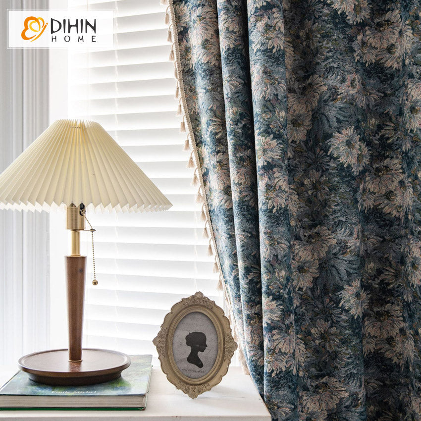 DIHIN HOME European Style Retro Flowers Printed,Blackout Grommet Window Curtain for Living Room ,52x63-inch,1 Panel Roman Shades Curtains Window Blinds custom curtains blackout curtains curtains for living room sheer curtains curtain fabric linen curtains kitchen curtains velvet curtains pinch pleat curtains bay window curtains outdoor curtains pleated curtains floral curtains dining room curtains kitchen valances drapes for bedroom patio curtains nursery curtains grommet curtains