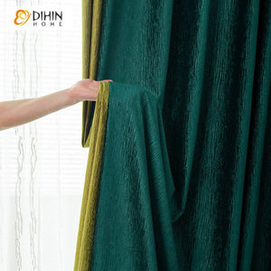 DIHIN HOME European Thicken Green and Blue Embossed,Blackout Curtains Grommet Window Curtain for Living Room ,52x63-inch,1 Panel Roman Shades Curtains Window Blinds custom curtains blackout curtains curtains for living room sheer curtains curtain fabric linen curtains kitchen curtains velvet curtains pinch pleat curtains bay window curtains outdoor curtains pleated curtains floral curtains dining room curtains kitchen valances drapes for bedroom patio curtains nursery curtains grommet curtains