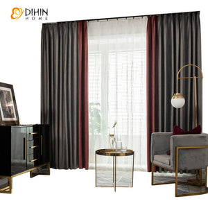 DIHIN HOME European Thicken Grey and Maroon Embossed,Blackout Curtains Grommet Window Curtain for Living Room ,52x63-inch,1 Panel Roman Shades Curtains Window Blinds custom curtains blackout curtains curtains for living room sheer curtains curtain fabric linen curtains kitchen curtains velvet curtains pinch pleat curtains bay window curtains outdoor curtains pleated curtains floral curtains dining room curtains kitchen valances drapes for bedroom patio curtains nursery curtains grommet curtains